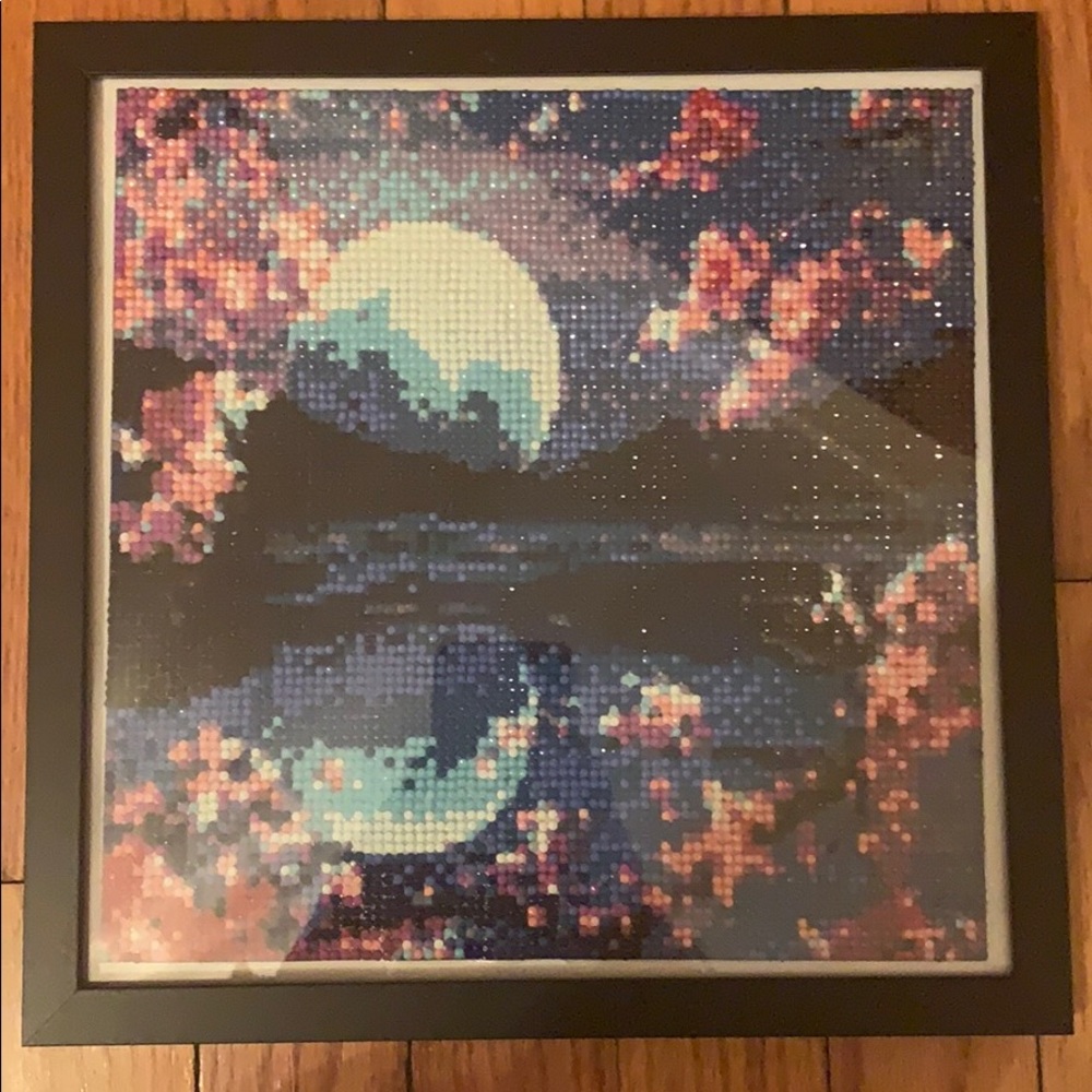 A completed Moon Diamond Art